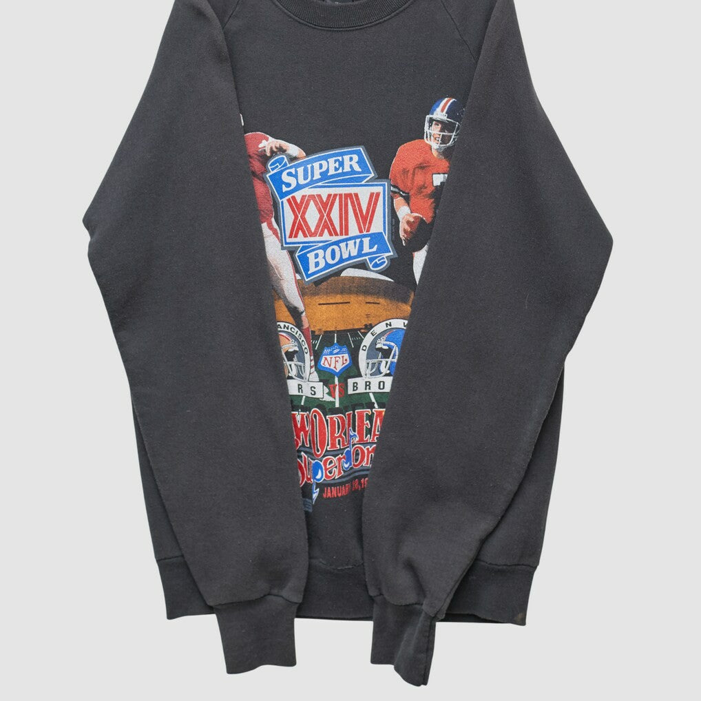 Super Bowl XXIV 1990 Pullover Sweatshirt - Black Vintage discount