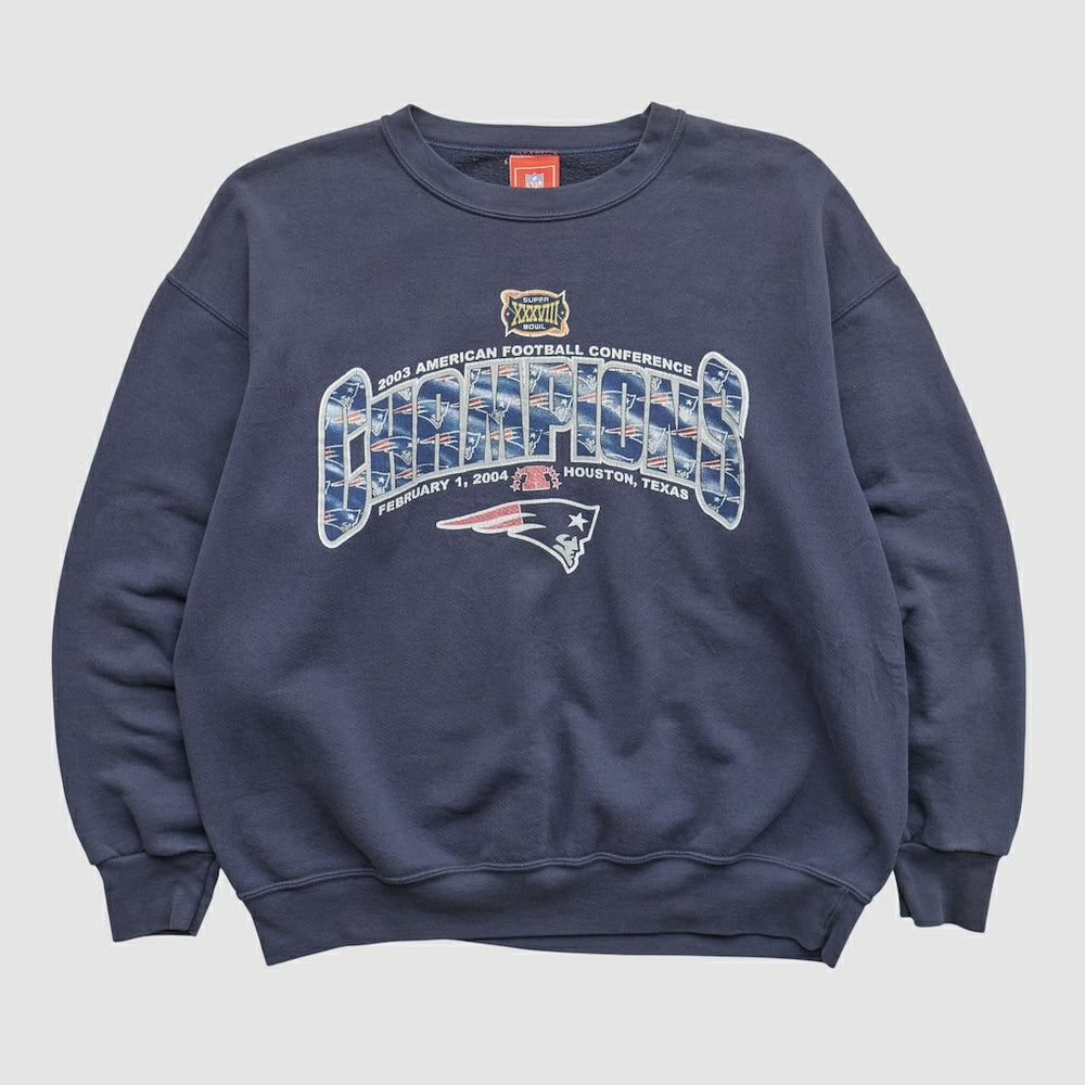 New England Patriots NFL 2003 Pullover Sweatshirt - Navy Vintage discount