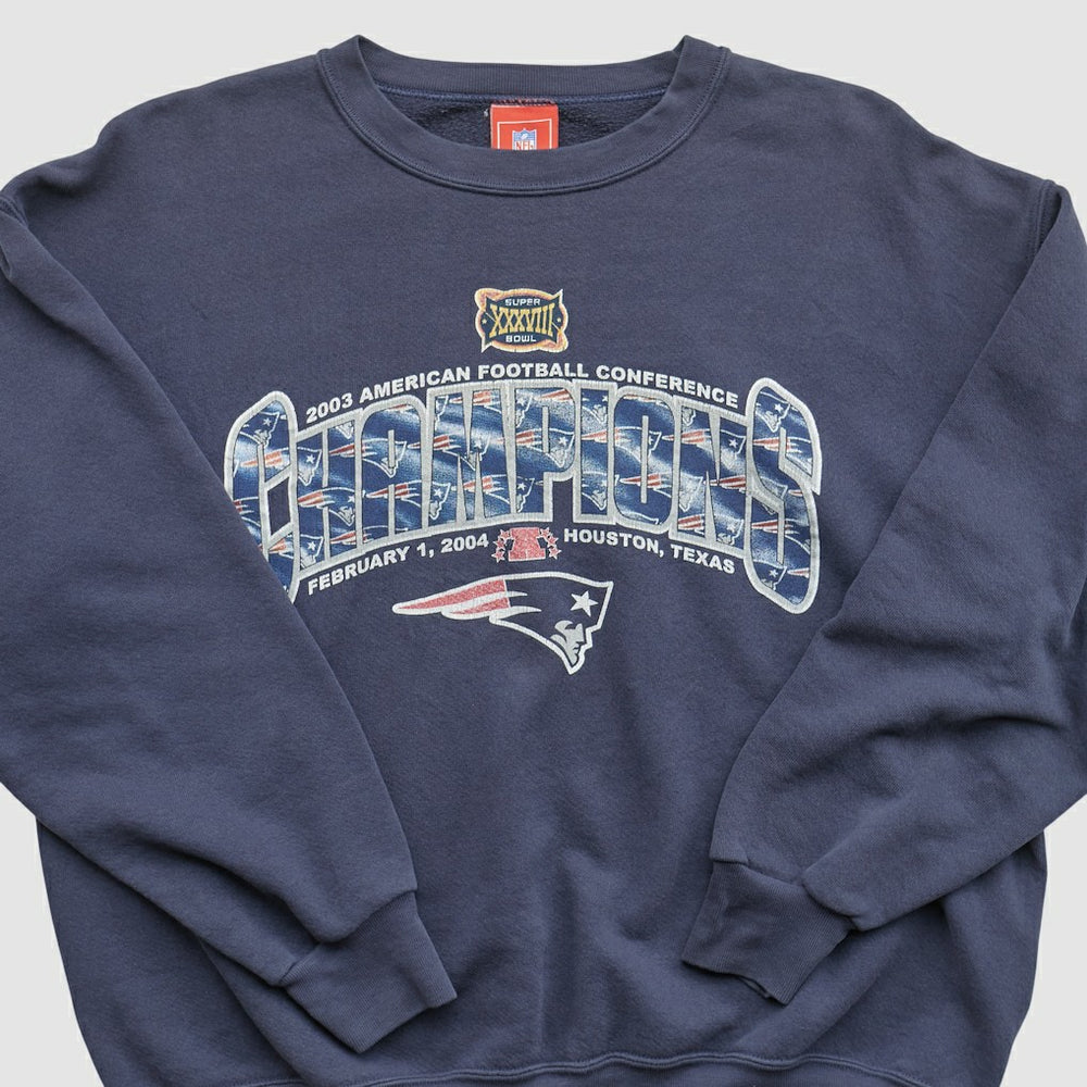 New England Patriots NFL 2003 Pullover Sweatshirt - Navy Vintage discount