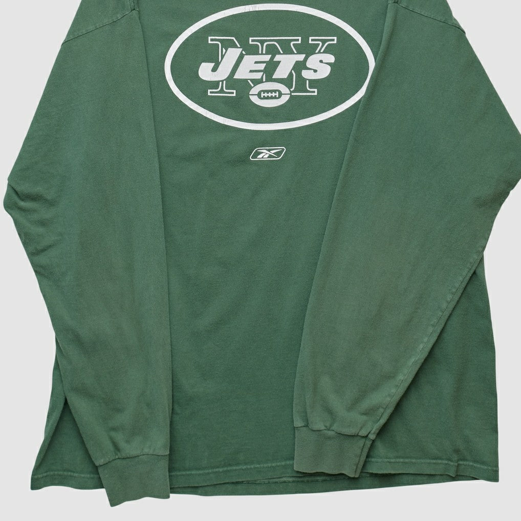 New York Jets Reebok 2000s Long Sleeve T-shirt - Green Vintage for sale