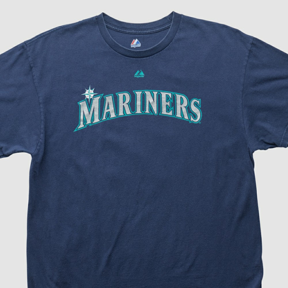 Seattle Mariners Majestic 2000s T-shirt - Navy Vintage