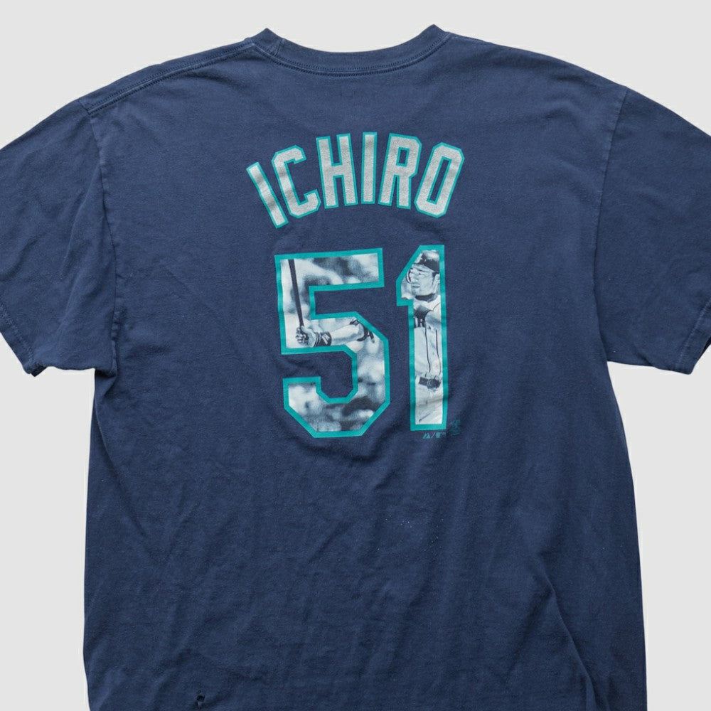 Seattle Mariners Majestic 2000s T-shirt - Navy Vintage