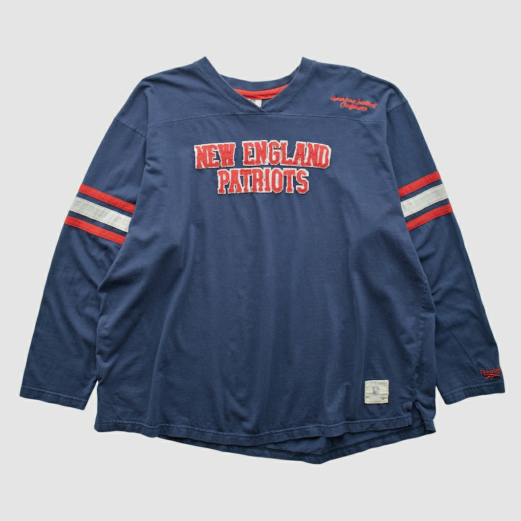 New England Patriots NFL 2000s Long Sleeve T-shirt - Navy Vintage for sale