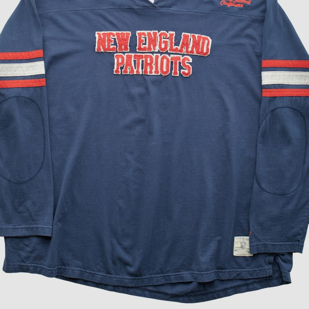New England Patriots NFL 2000s Long Sleeve T-shirt - Navy Vintage for sale