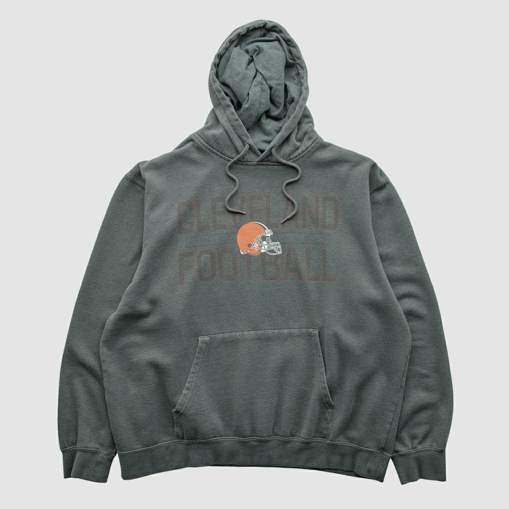 Cleveland Browns Majestic 2010s Hooded Pullover Sweatshirt - Gray Vintage sale