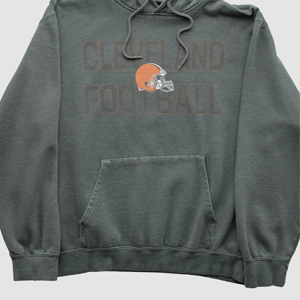 Cleveland Browns Majestic 2010s Hooded Pullover Sweatshirt - Gray Vintage sale