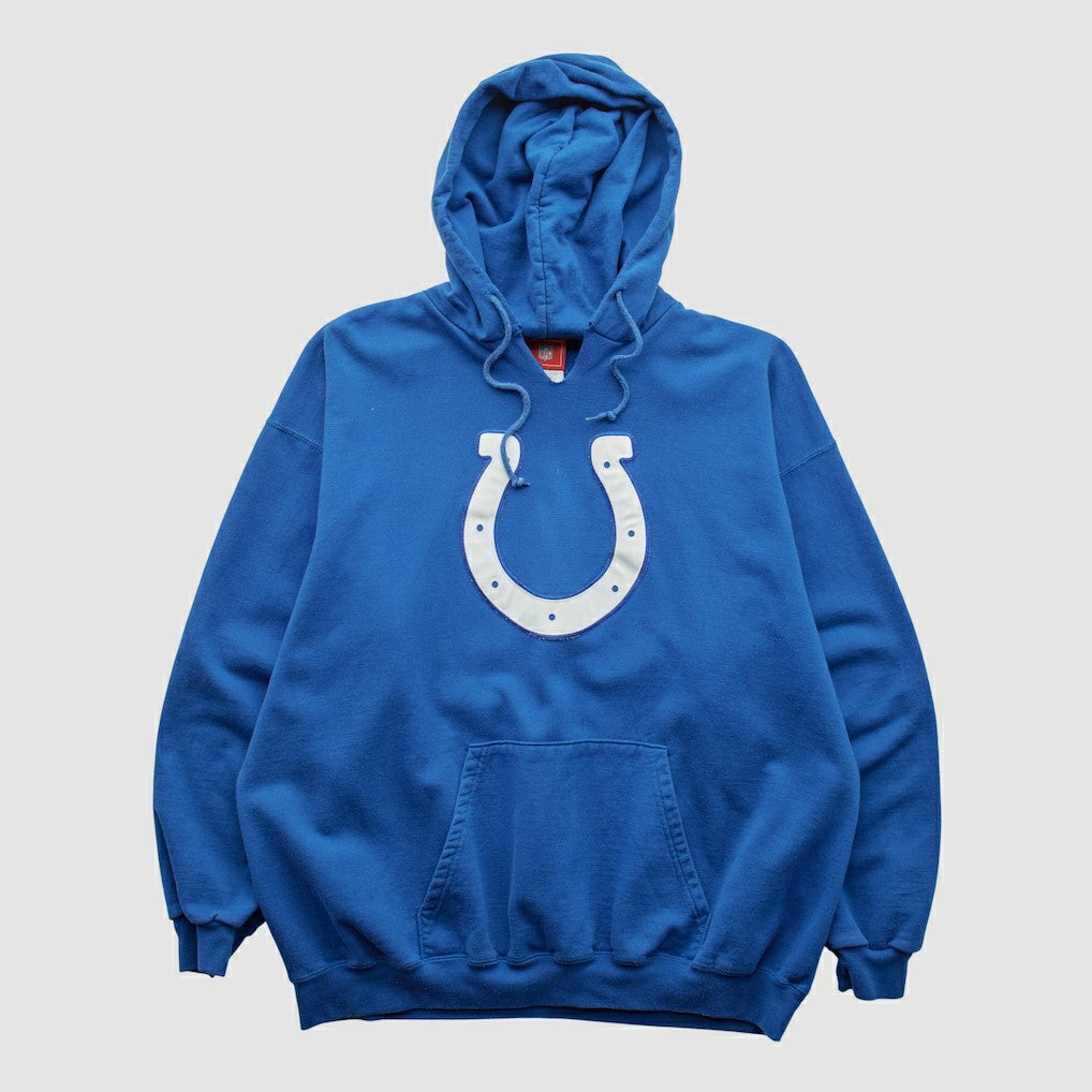 Indianapolis Colts NFL 2000s Hooded Pullover Sweatshirt - Blue Vintage discount