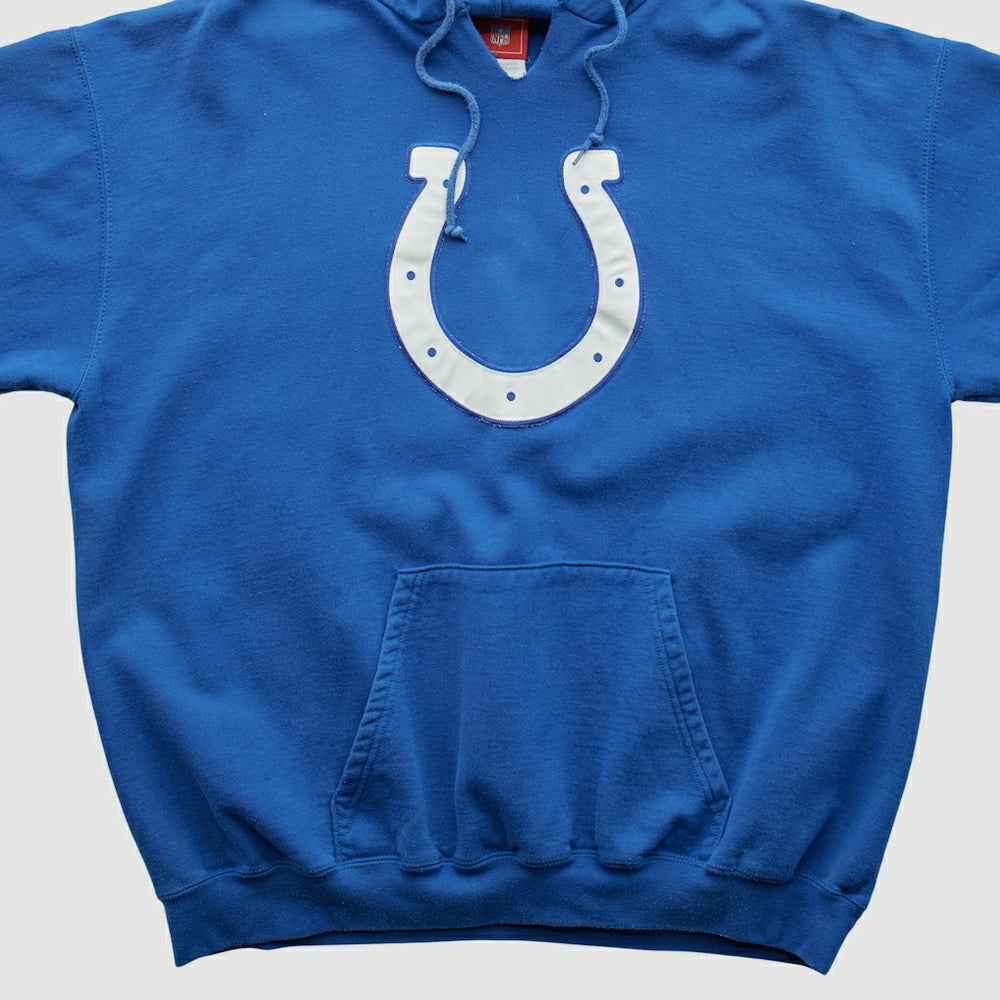 Indianapolis Colts NFL 2000s Hooded Pullover Sweatshirt - Blue Vintage discount
