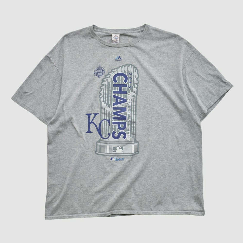 Kansas City Royals Majestic 2015 T-shirt - Heather Gray Vintage