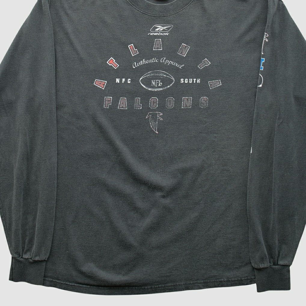 Atlanta Falcons Reebok 2000s Long Sleeve T-shirt - Charcoal Vintage discount