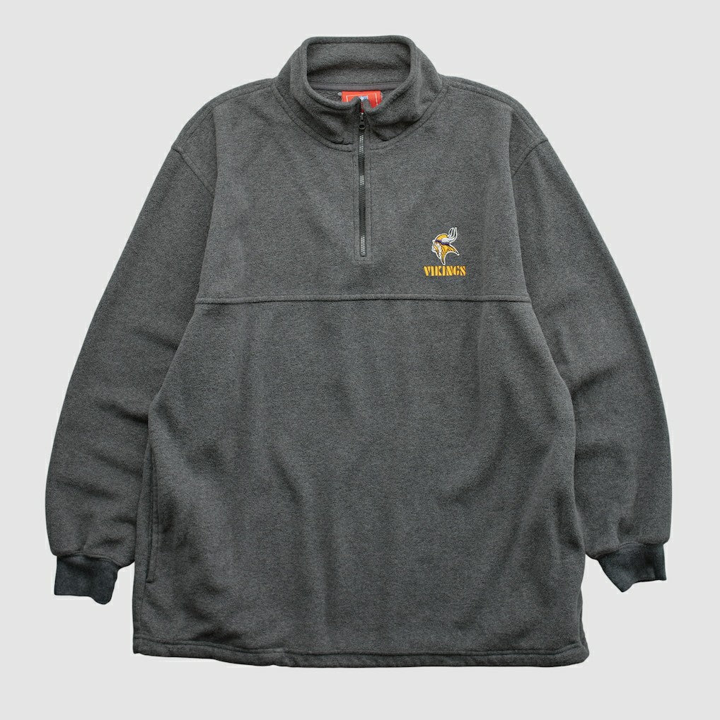 Minnesota Vikings NFL 2000s 1/4 Zip Sweatshirt - Dark Heather Gray Vintage outlet