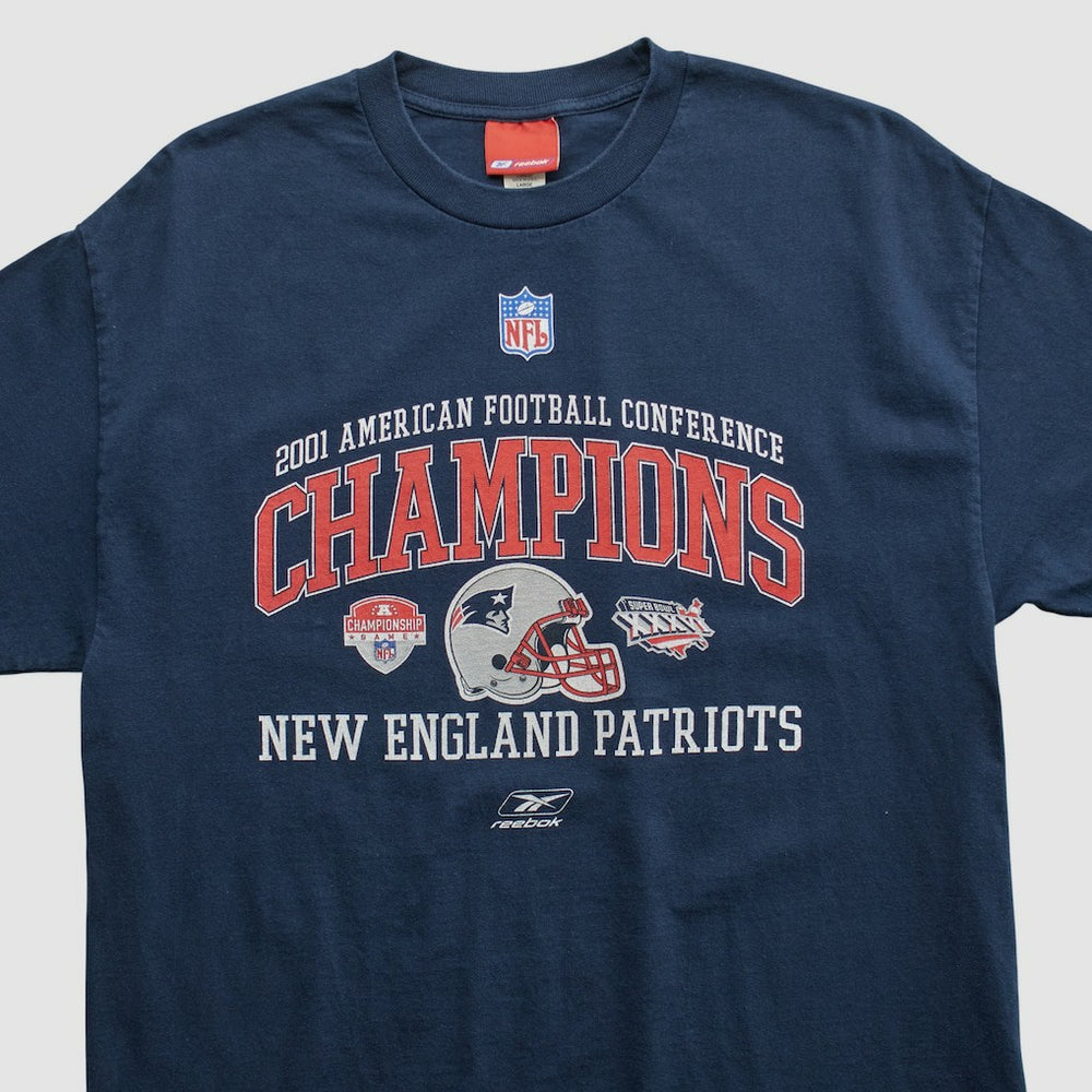 New England Patriots Reebok 2001 T-shirt - Navy Vintage cheap