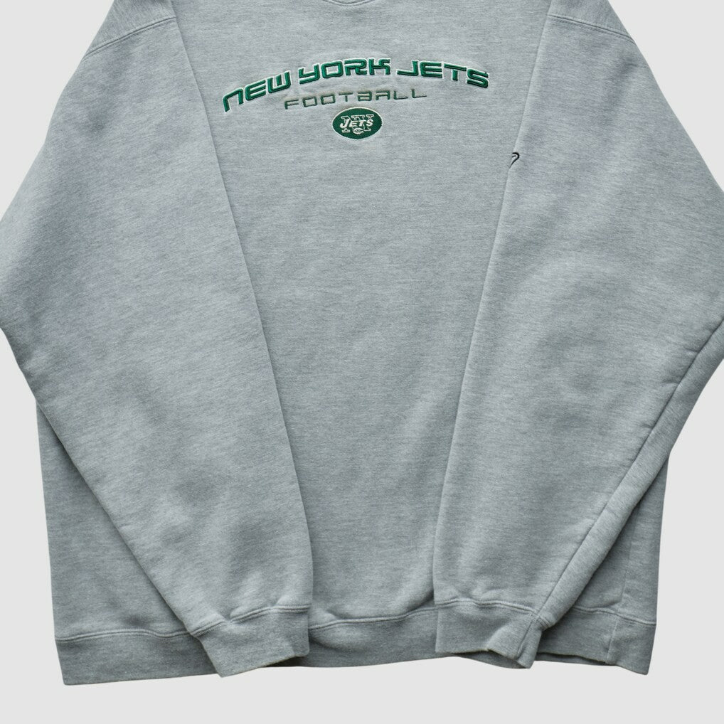 New York Jets Reebok 2000s Pullover Sweatshirt - Heather Gray Vintage on sale