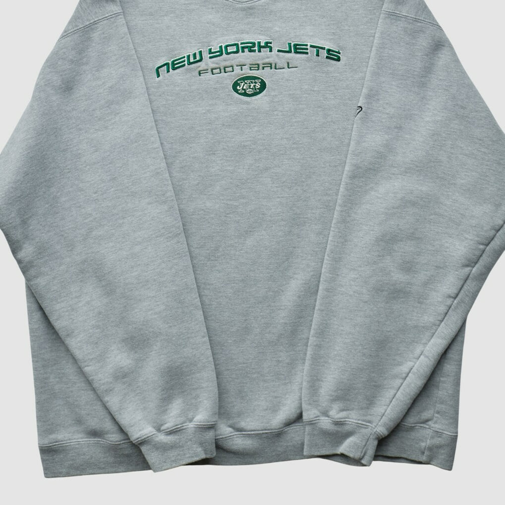 New York Jets Reebok 2000s Pullover Sweatshirt - Heather Gray Vintage on sale