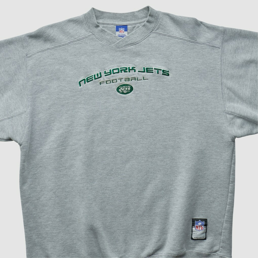 New York Jets Reebok 2000s Pullover Sweatshirt - Heather Gray Vintage on sale