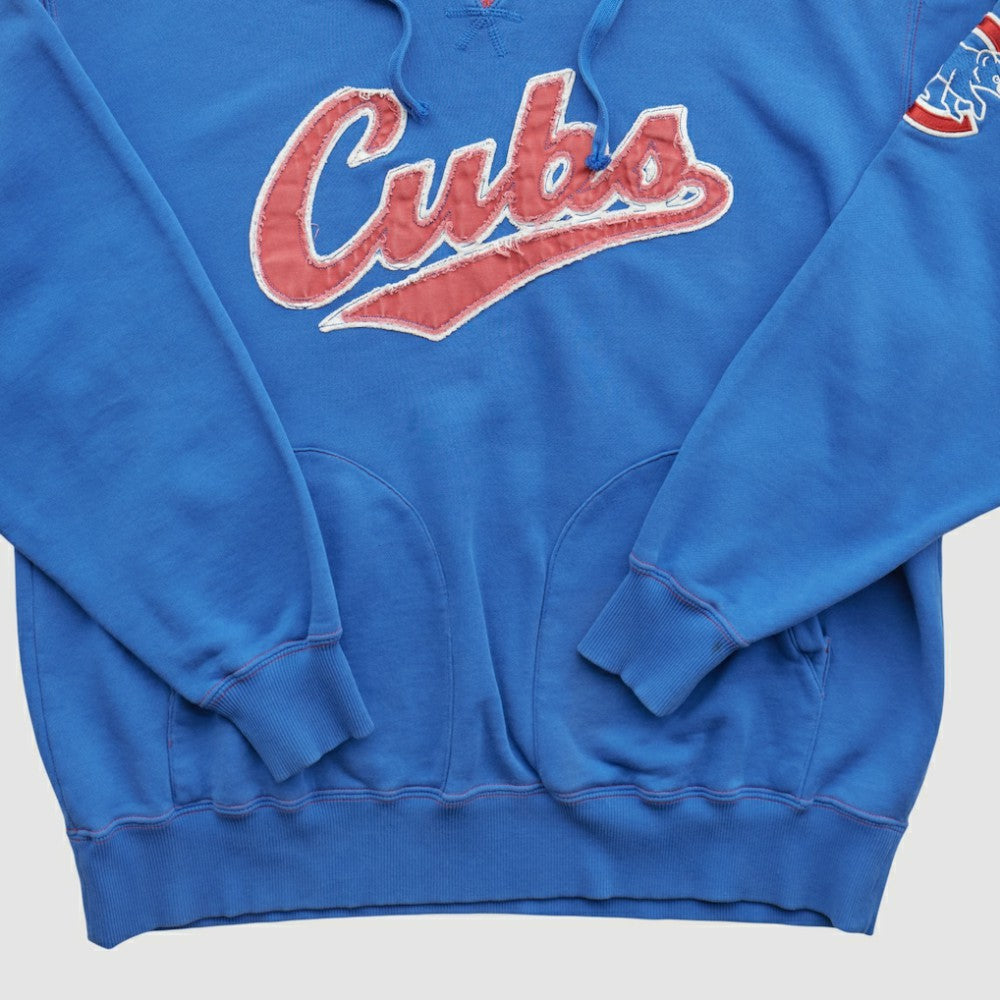 Chicago Cubs Majestic 2000s Hooded Pullover Sweatshirt - Blue Vintage