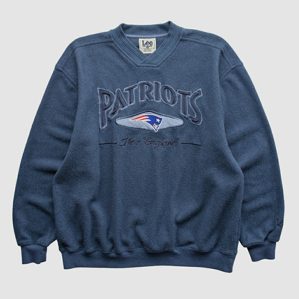New England Patriots Lee Apparel 90s Pullover Sweatshirt - Navy Vintage cheap