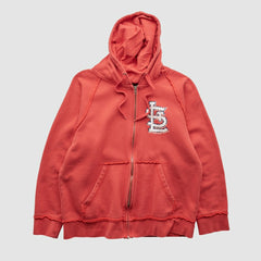 St. Louis Cardinals Genuine Merchandise 2000s Hooded Full Zip Sweatshirt - Red Vintage