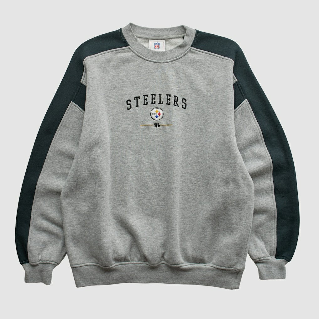 Pittsburgh Steelers NFL 2000s Pullover Sweatshirt - Heather Gray Vintage cheap