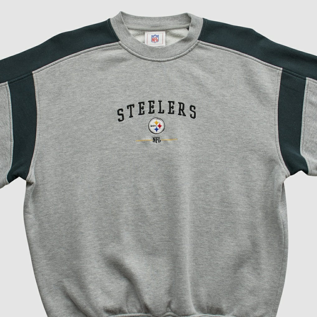 Pittsburgh Steelers NFL 2000s Pullover Sweatshirt - Heather Gray Vintage cheap