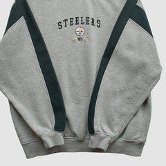 Pittsburgh Steelers NFL 2000s Pullover Sweatshirt - Heather Gray Vintage cheap