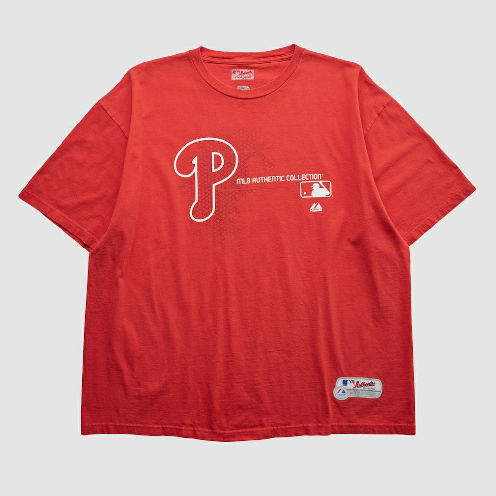 Philadelphia Phillies Majestic 2000s T-shirt - Red Vintage