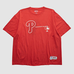 Philadelphia Phillies Majestic 2000s T-shirt - Red Vintage