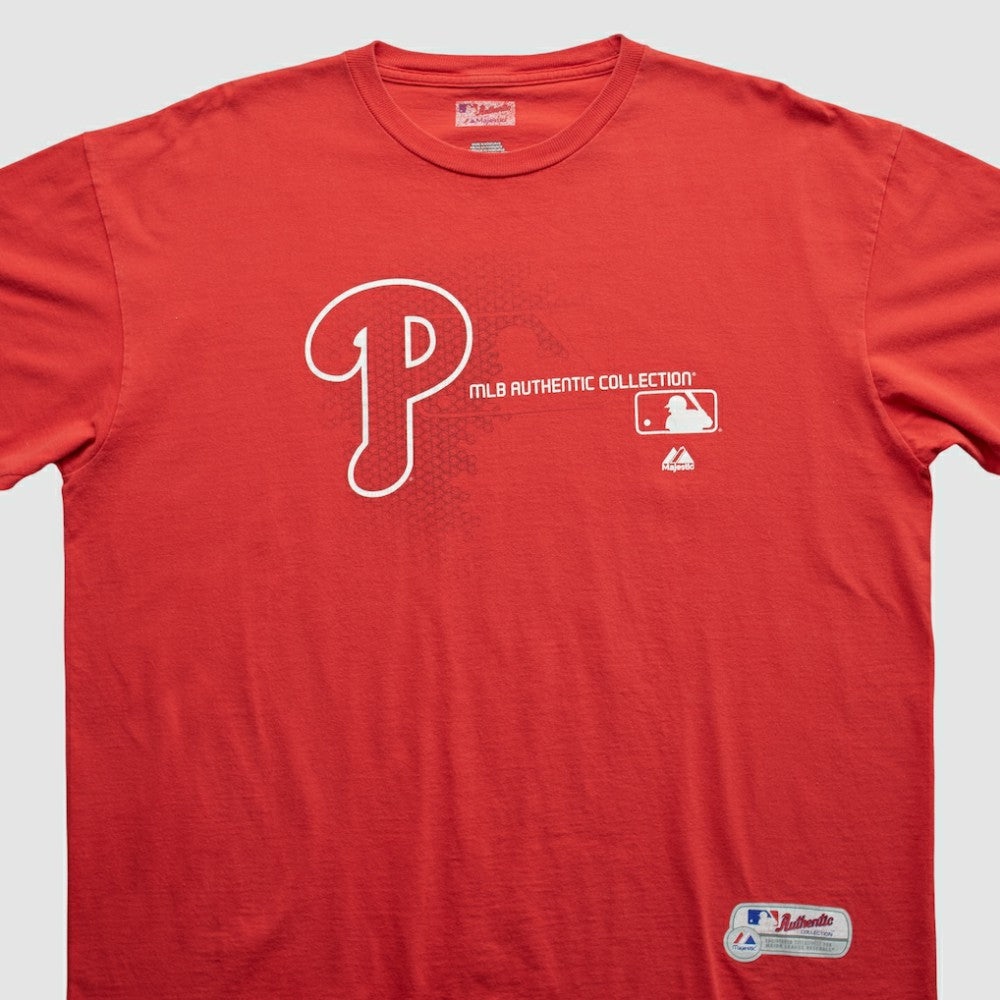 Philadelphia Phillies Majestic 2000s T-shirt - Red Vintage