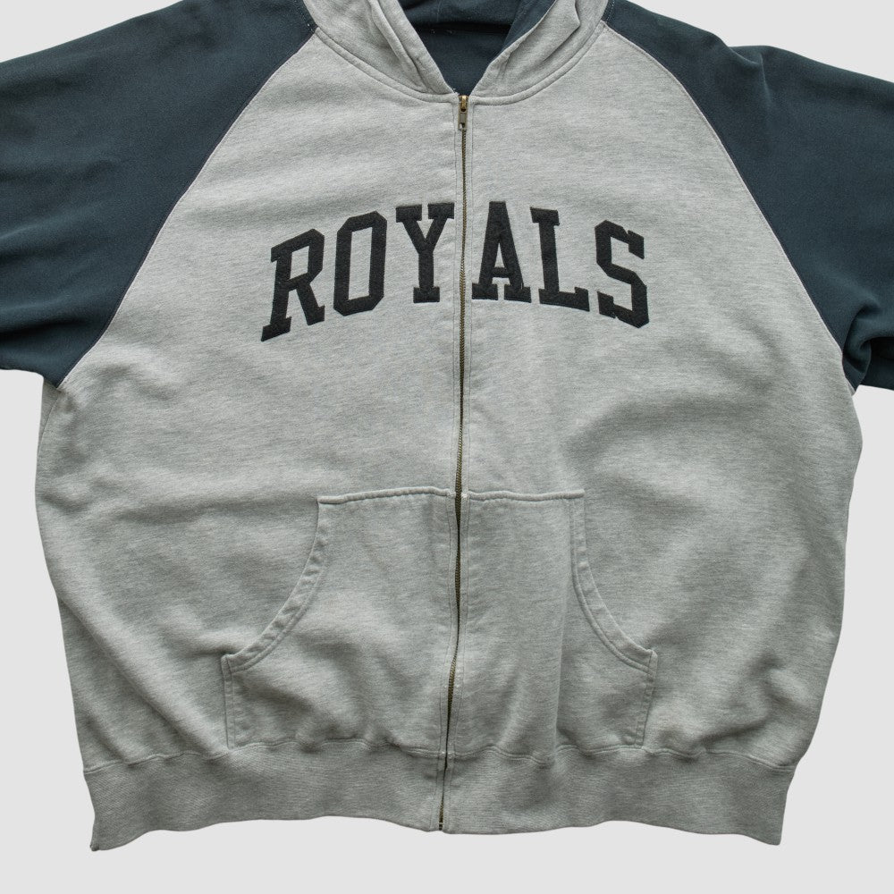 Kansas City Royals 2000s Hooded Full Zip Sweatshirt - Heather Gray Vintage