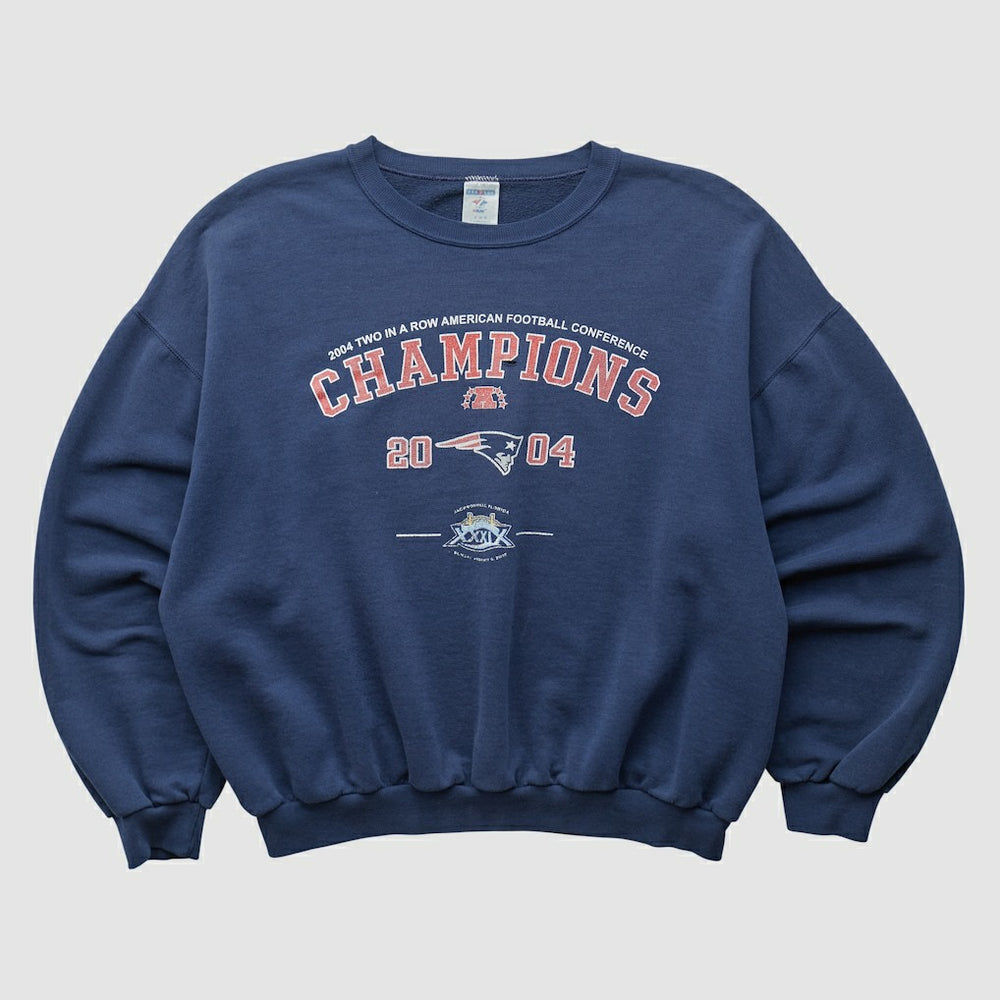 New England Patriots Jerzees 2004 Pullover Sweatshirt - Navy Vintage sale