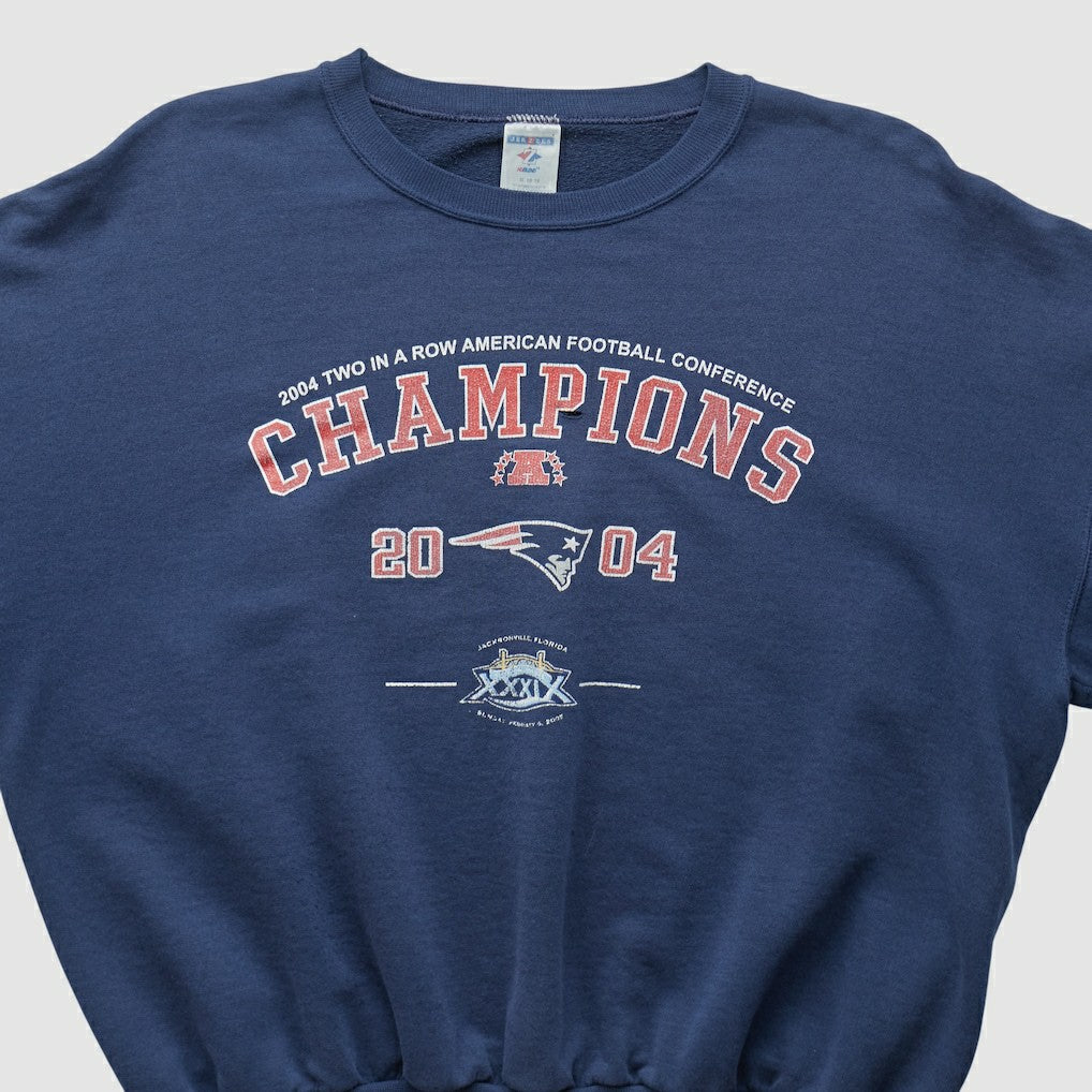 New England Patriots Jerzees 2004 Pullover Sweatshirt - Navy Vintage sale