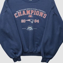 New England Patriots Jerzees 2004 Pullover Sweatshirt - Navy Vintage sale