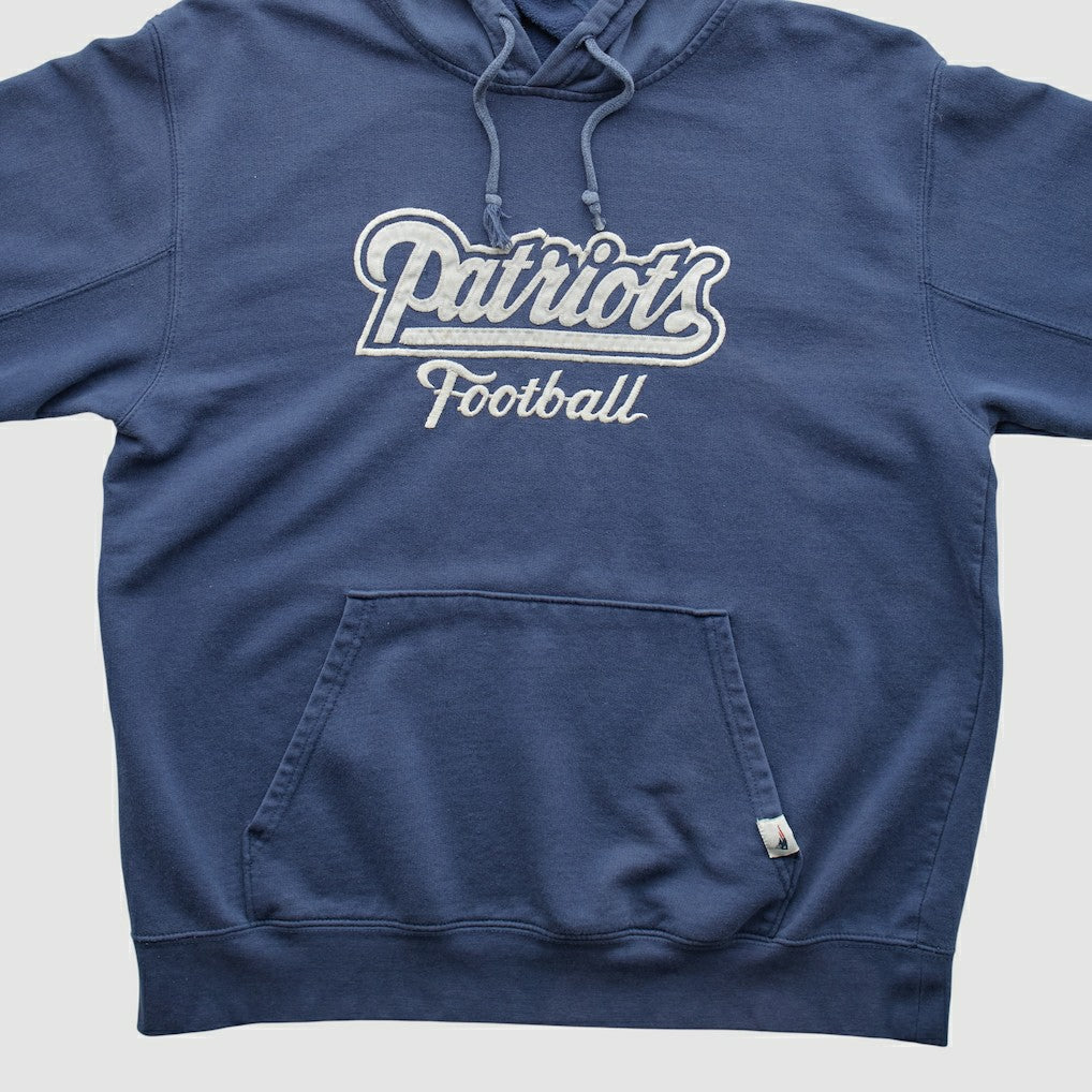 New England Patriots NFL 2000s Hooded Pullover Sweatshirt - Navy Vintage sale