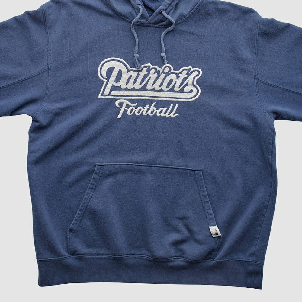 New England Patriots NFL 2000s Hooded Pullover Sweatshirt - Navy Vintage sale