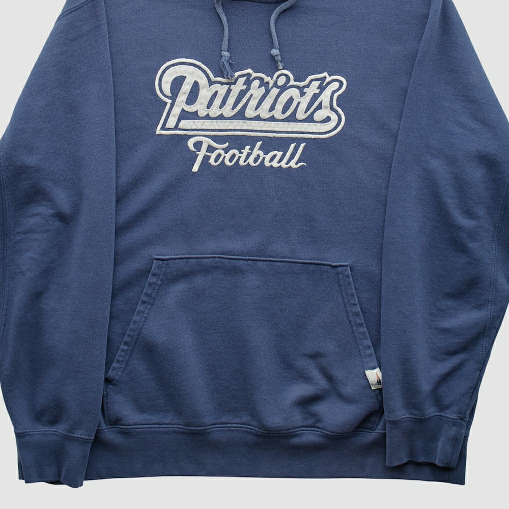 New England Patriots NFL 2000s Hooded Pullover Sweatshirt - Navy Vintage sale