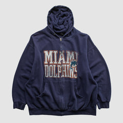 Miami Dolphins NFL 2010s Hooded Full Zip Sweatshirt - Navy Vintage outlet