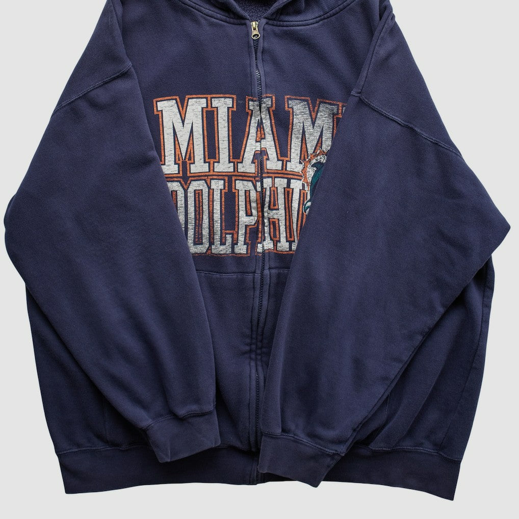 Miami Dolphins NFL 2010s Hooded Full Zip Sweatshirt - Navy Vintage outlet