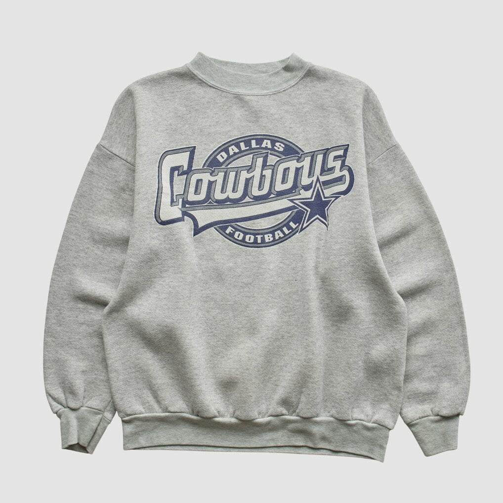 Dallas Cowboys Logo 7 90s Pullover Sweatshirt - Heather Gray Vintage cheap