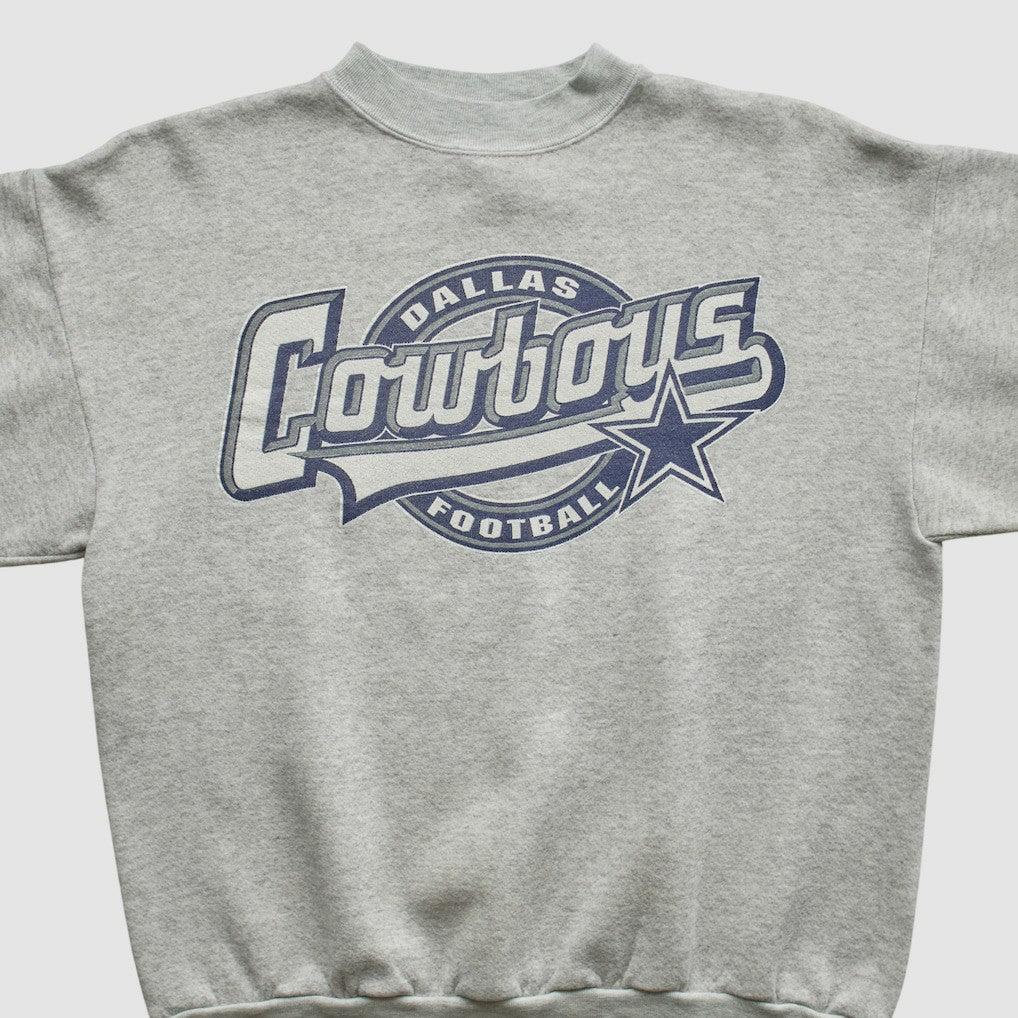 Dallas Cowboys Logo 7 90s Pullover Sweatshirt - Heather Gray Vintage cheap