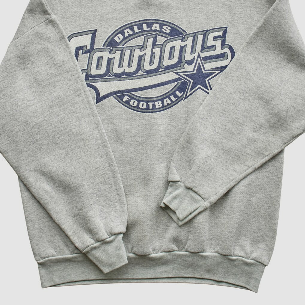 Dallas Cowboys Logo 7 90s Pullover Sweatshirt - Heather Gray Vintage cheap