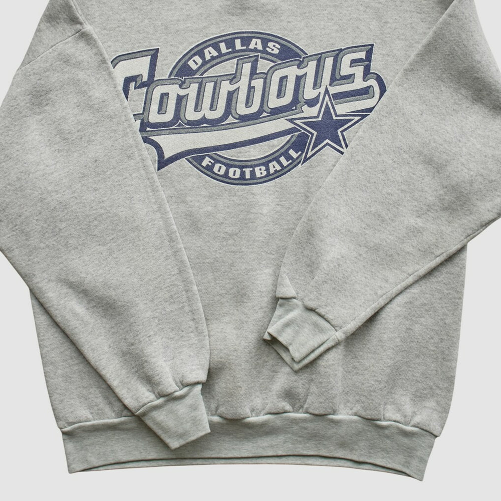 Dallas Cowboys Logo 7 90s Pullover Sweatshirt - Heather Gray Vintage cheap