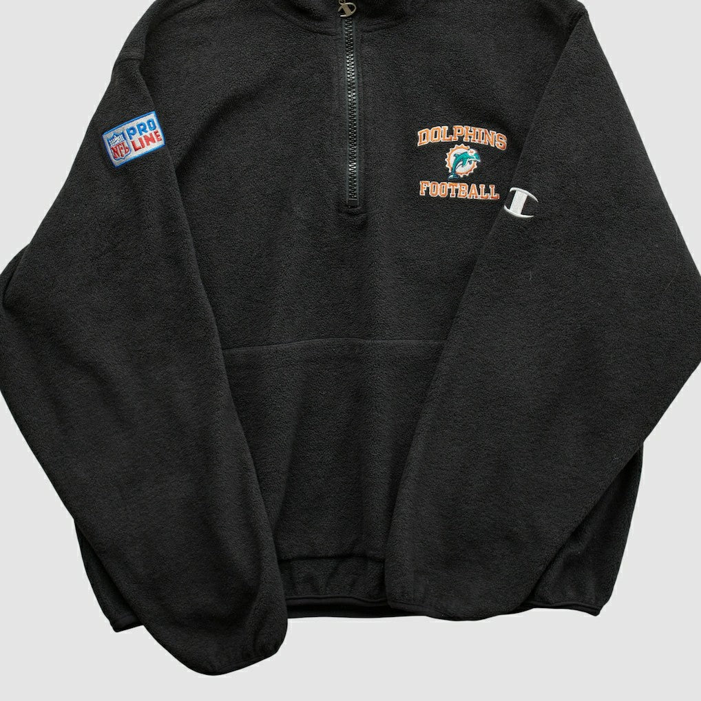 Miami Dolphins Champion 2000s 1/4 Zip Sweatshirt - Black Vintage cheap