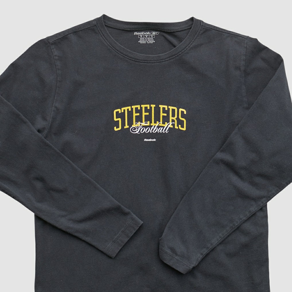 Pittsburgh Steelers Reebok 2000s Long Sleeve T-shirt - Black Vintage discount