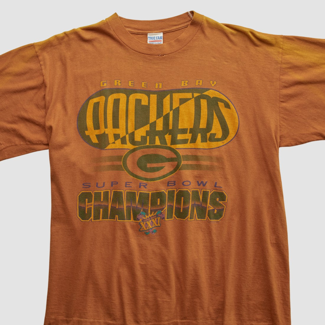Green Bay Packers True Fan 1997 T-shirt - Clay Vintage cheap