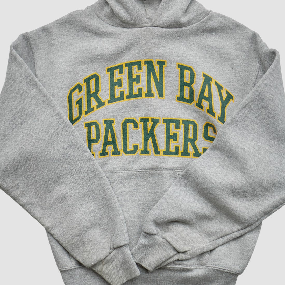 Green Bay Packers NFL 2000s Hooded Pullover Sweatshirt - Heather Gray - Yth M Real Vintage for sale