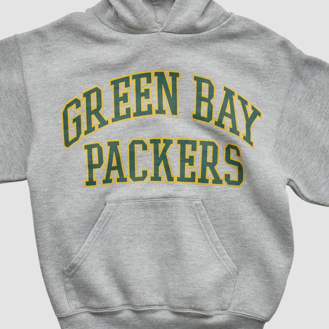 Green Bay Packers NFL 2000s Hooded Pullover Sweatshirt - Heather Gray - Yth M Real Vintage for sale