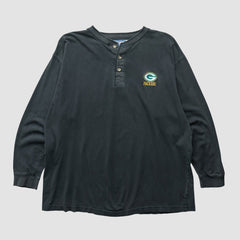 Green Bay Packers Logo 7 90s Long Sleeve T-shirt - Black Vintage for sale