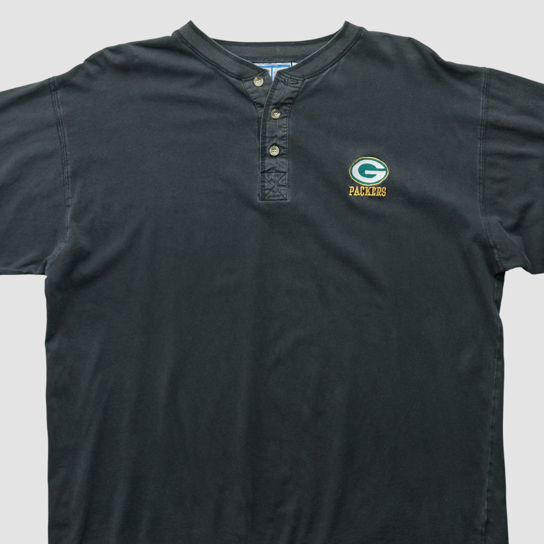 Green Bay Packers Logo 7 90s Long Sleeve T-shirt - Black Vintage for sale