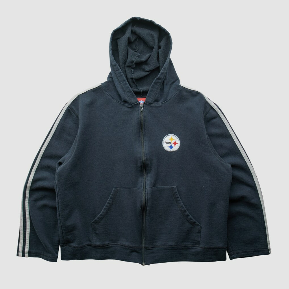 Pittsburgh Steelers NFL 2000s Hooded Full Zip Sweatshirt - Black Vintage on sale