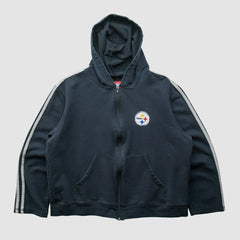 Pittsburgh Steelers NFL 2000s Hooded Full Zip Sweatshirt - Black Vintage on sale